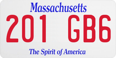 MA license plate 201GB6
