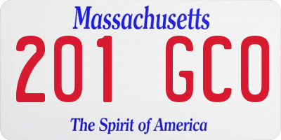 MA license plate 201GC0