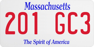 MA license plate 201GC3