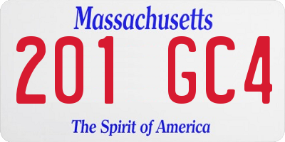 MA license plate 201GC4