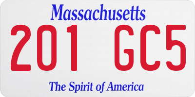 MA license plate 201GC5