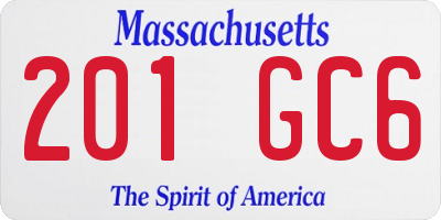 MA license plate 201GC6