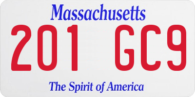MA license plate 201GC9