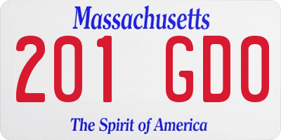 MA license plate 201GD0