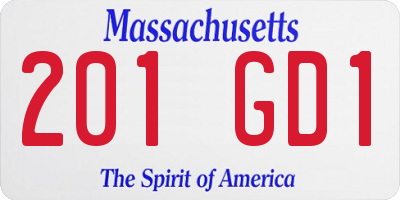 MA license plate 201GD1