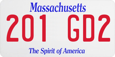 MA license plate 201GD2