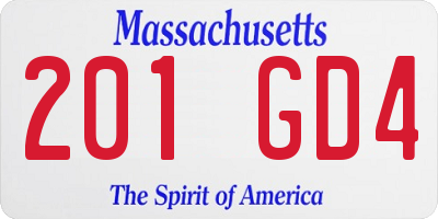 MA license plate 201GD4