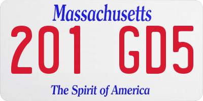 MA license plate 201GD5