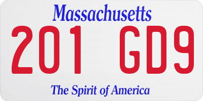 MA license plate 201GD9