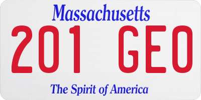 MA license plate 201GE0