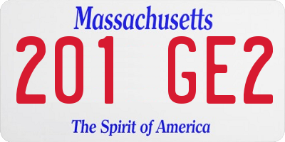 MA license plate 201GE2