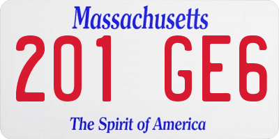 MA license plate 201GE6