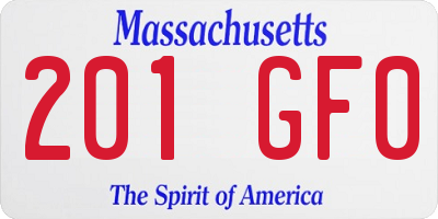 MA license plate 201GF0