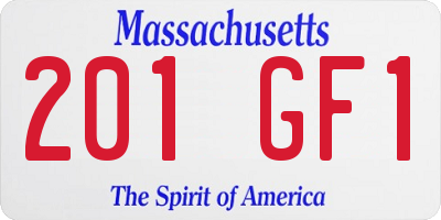 MA license plate 201GF1