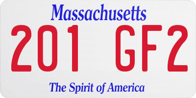 MA license plate 201GF2