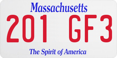 MA license plate 201GF3