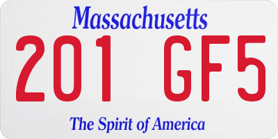 MA license plate 201GF5