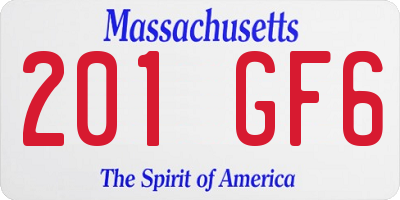 MA license plate 201GF6