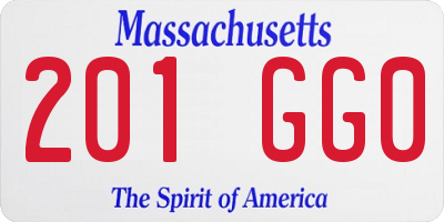 MA license plate 201GG0