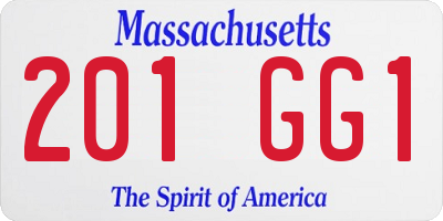 MA license plate 201GG1