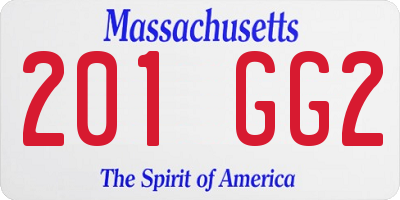MA license plate 201GG2