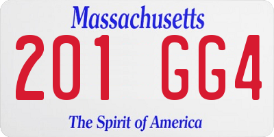 MA license plate 201GG4