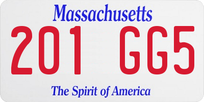 MA license plate 201GG5