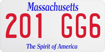 MA license plate 201GG6