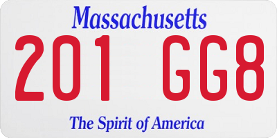 MA license plate 201GG8