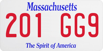 MA license plate 201GG9