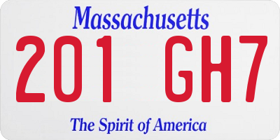 MA license plate 201GH7
