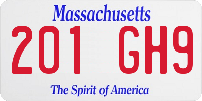 MA license plate 201GH9