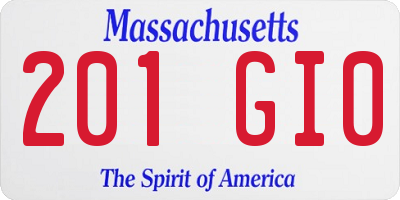MA license plate 201GI0