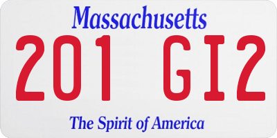 MA license plate 201GI2