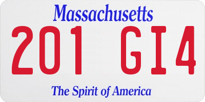 MA license plate 201GI4