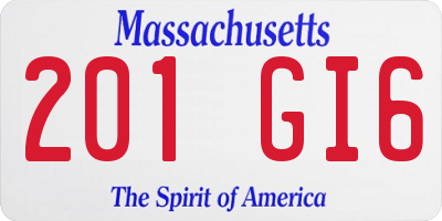 MA license plate 201GI6