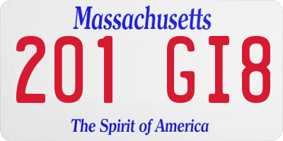 MA license plate 201GI8