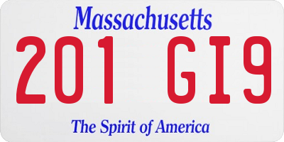 MA license plate 201GI9