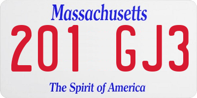 MA license plate 201GJ3