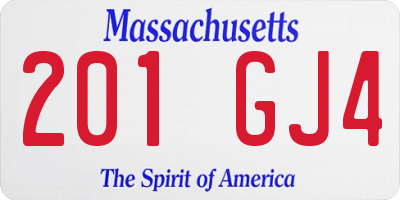 MA license plate 201GJ4