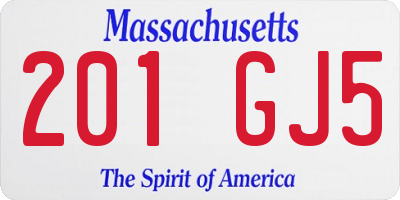 MA license plate 201GJ5