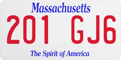 MA license plate 201GJ6