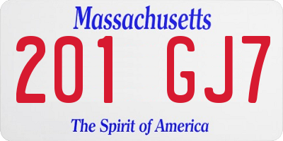 MA license plate 201GJ7