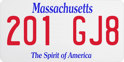 MA license plate 201GJ8