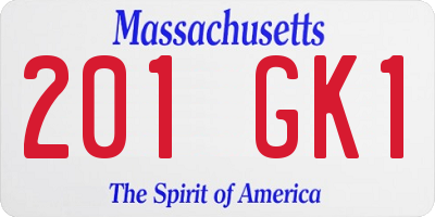 MA license plate 201GK1
