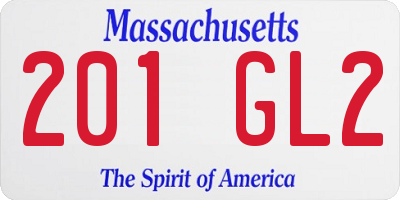 MA license plate 201GL2