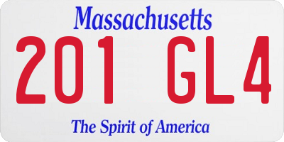 MA license plate 201GL4