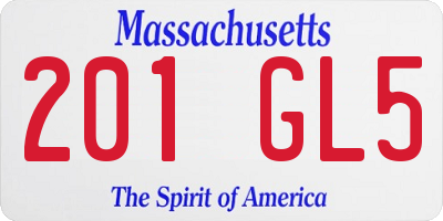 MA license plate 201GL5