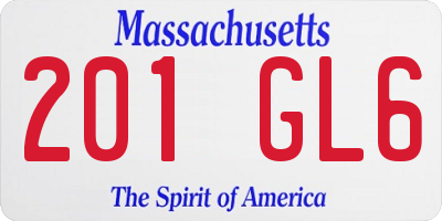MA license plate 201GL6