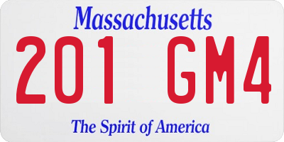 MA license plate 201GM4